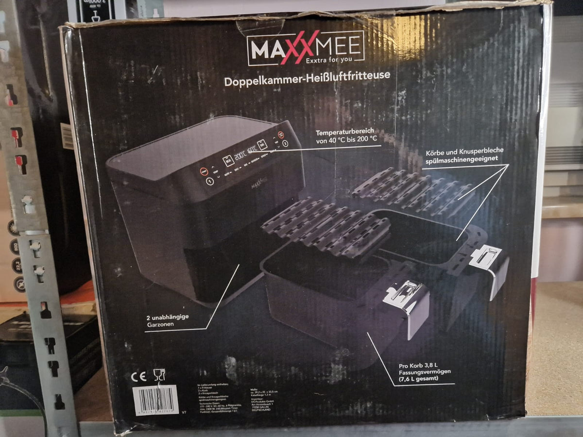 Doppelkammer Heißluftfritteuse 7,6L MAXXMEE