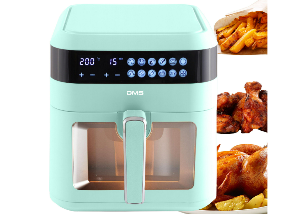Digitale Heißluftfritteuse 7 Liter 1600W in Blau, Rosa, Grün